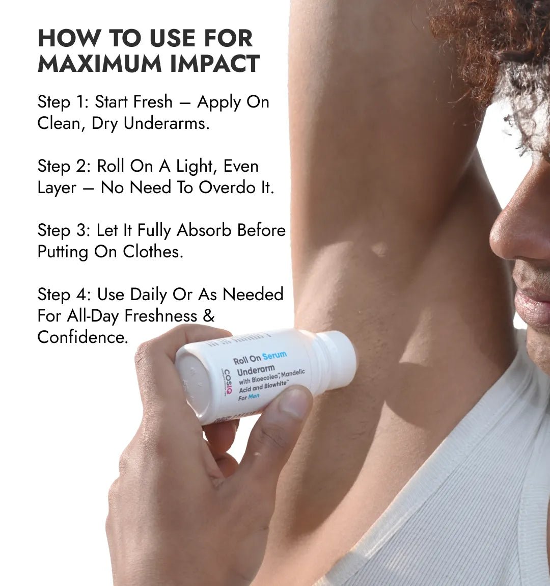 Brightening Underarm Roll - On Serum - Men - CosIQ