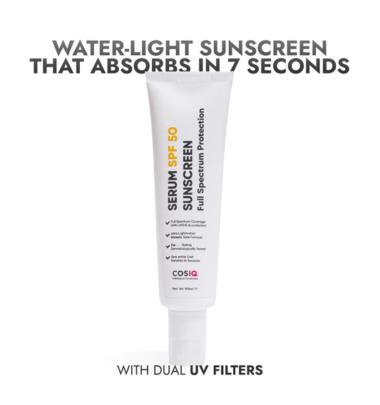 India’s Only Hybrid, Serum - Based Sunscreen - SPF 50 - CosIQ