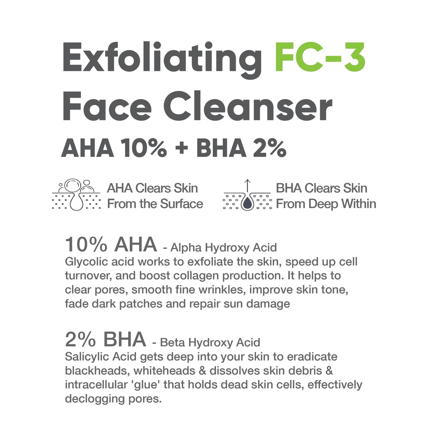 FC-3 Exfoliating Face Cleanser, 100ml - CosIQ