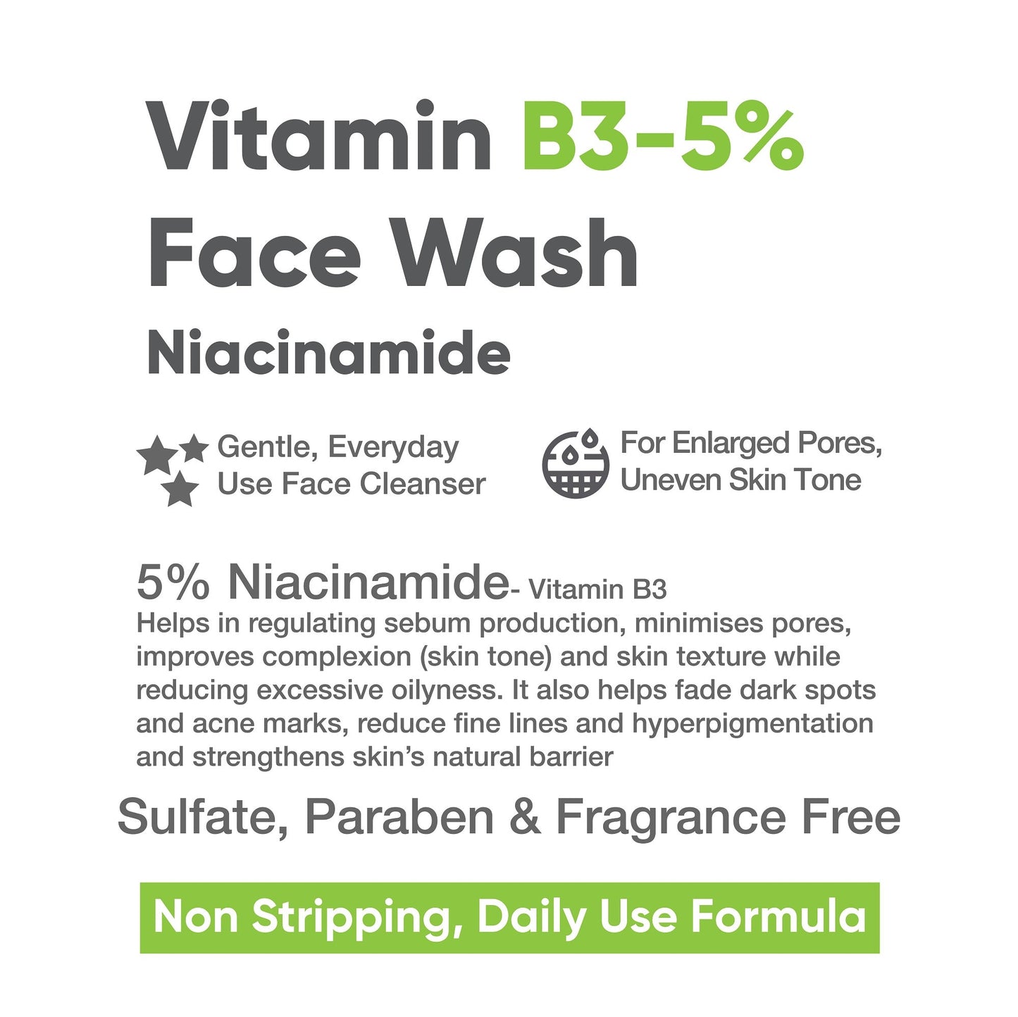 Niacinamide Vitamin B3-5% Brightening Face Wash - 100 ml - CosIQ