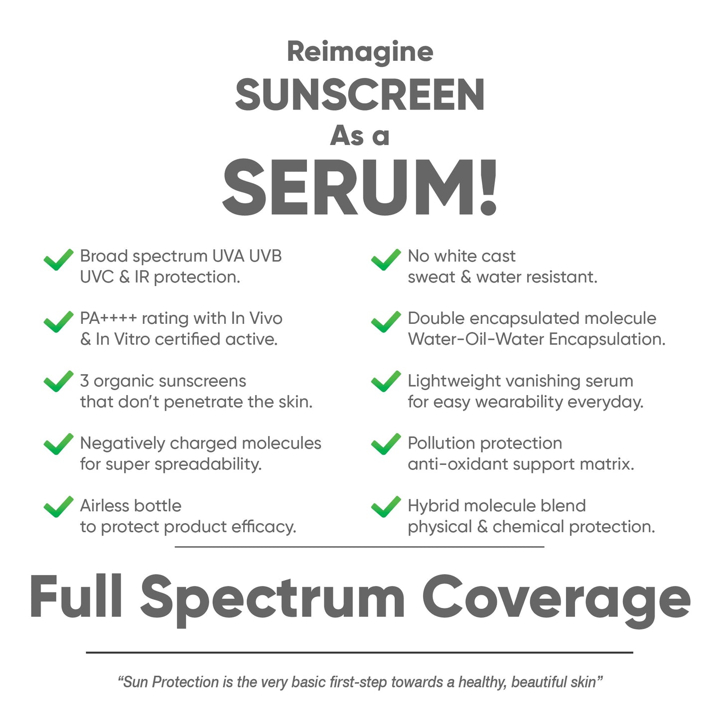 SPF 30 Sunscreen Serum, 100ml - CosIQ