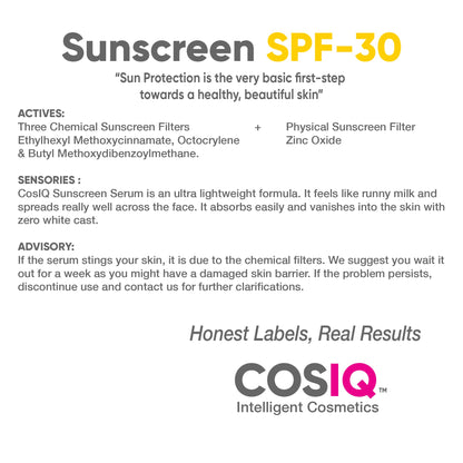 SPF 30 Sunscreen Serum, 100ml - CosIQ