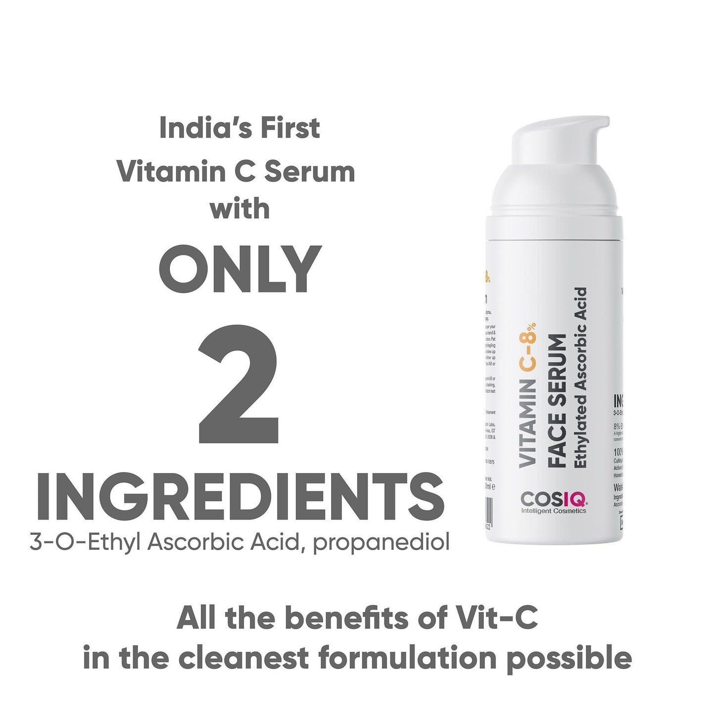 Vitamin C-8% Serum, 30ml - CosIQ