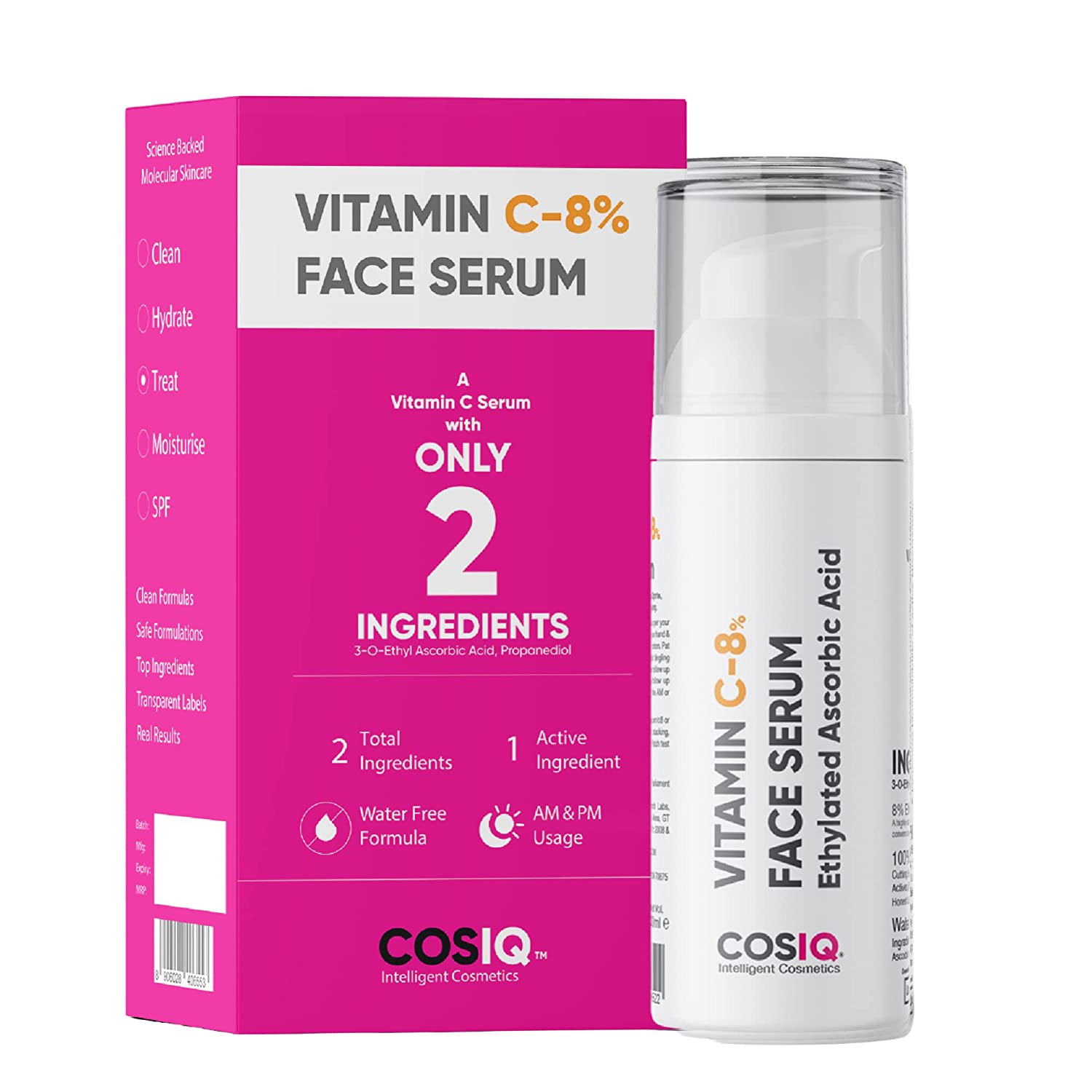 Vitamin C-8% Serum, 30ml - CosIQ