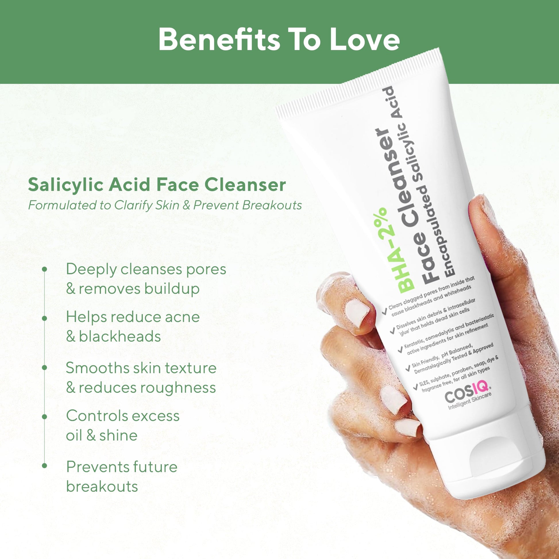 BHA-2% Salicylic Acid Face Cleanser, 100ml - CosIQ