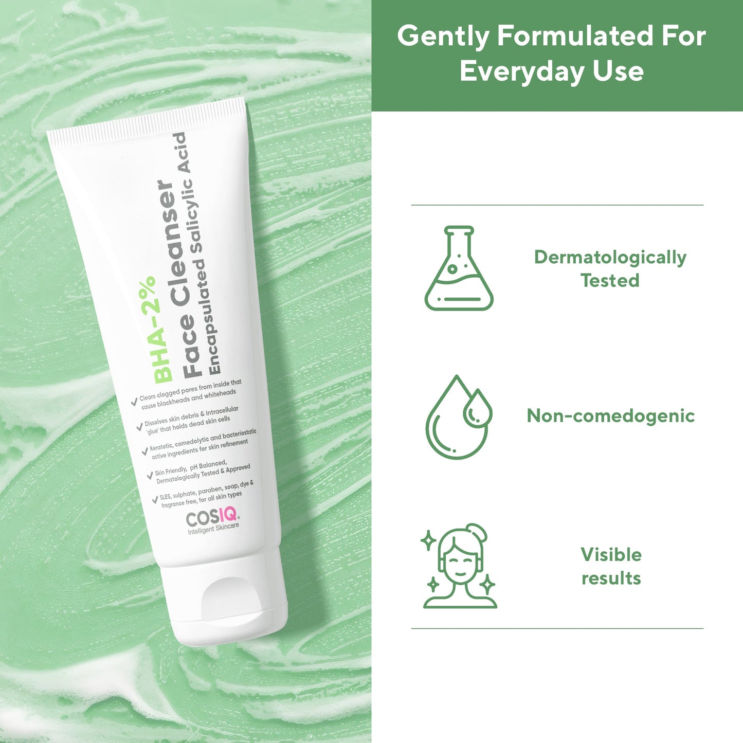 BHA-2% Salicylic Acid Face Cleanser, 100ml - CosIQ