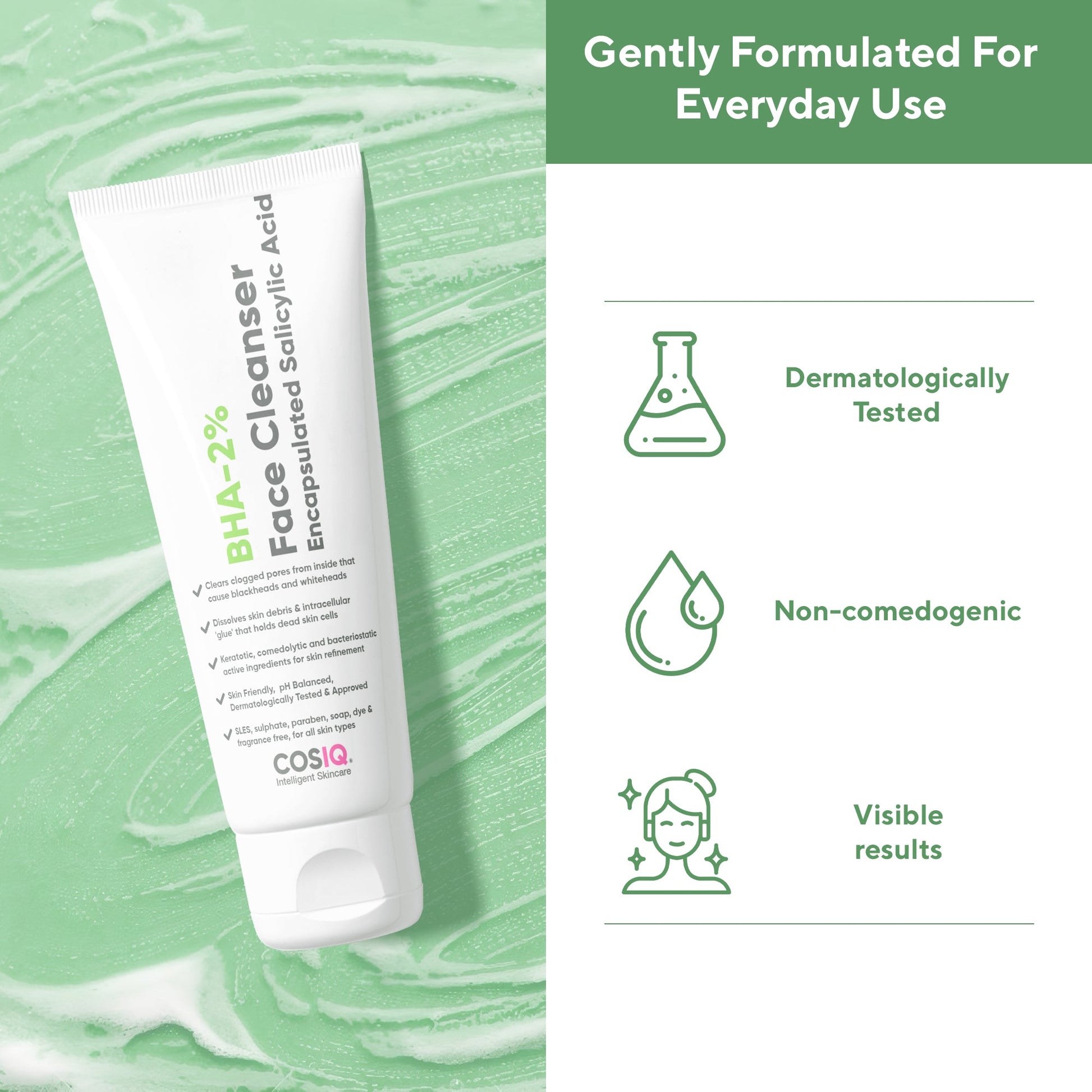 BHA-2% Salicylic Acid Face Cleanser, 100ml - CosIQ