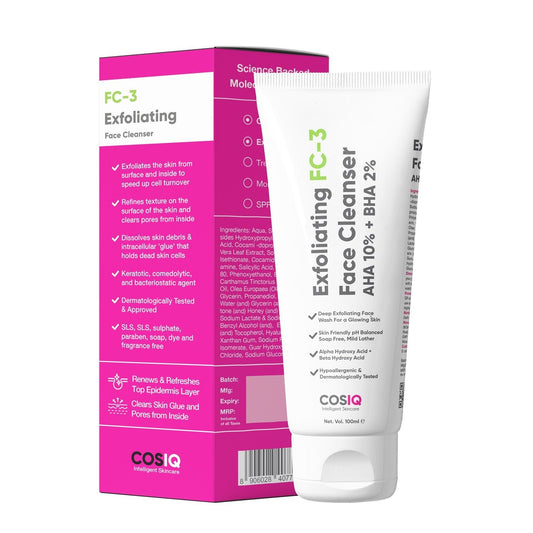 FC - 3 Exfoliating Face Cleanser, 100ml - CosIQ