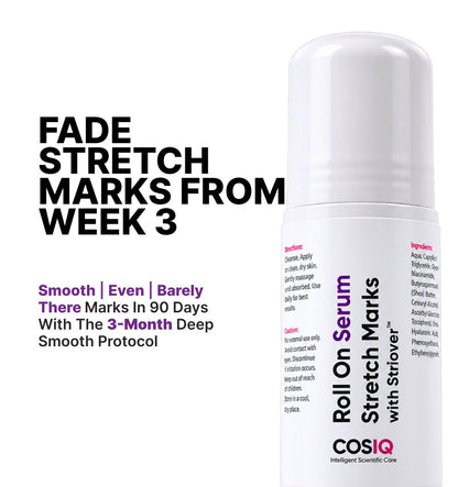 Stretch Mark Removal Roll-On Serum: 3-Month Clear Skin Kit (Pack Of 3 Bottles) - CosIQ