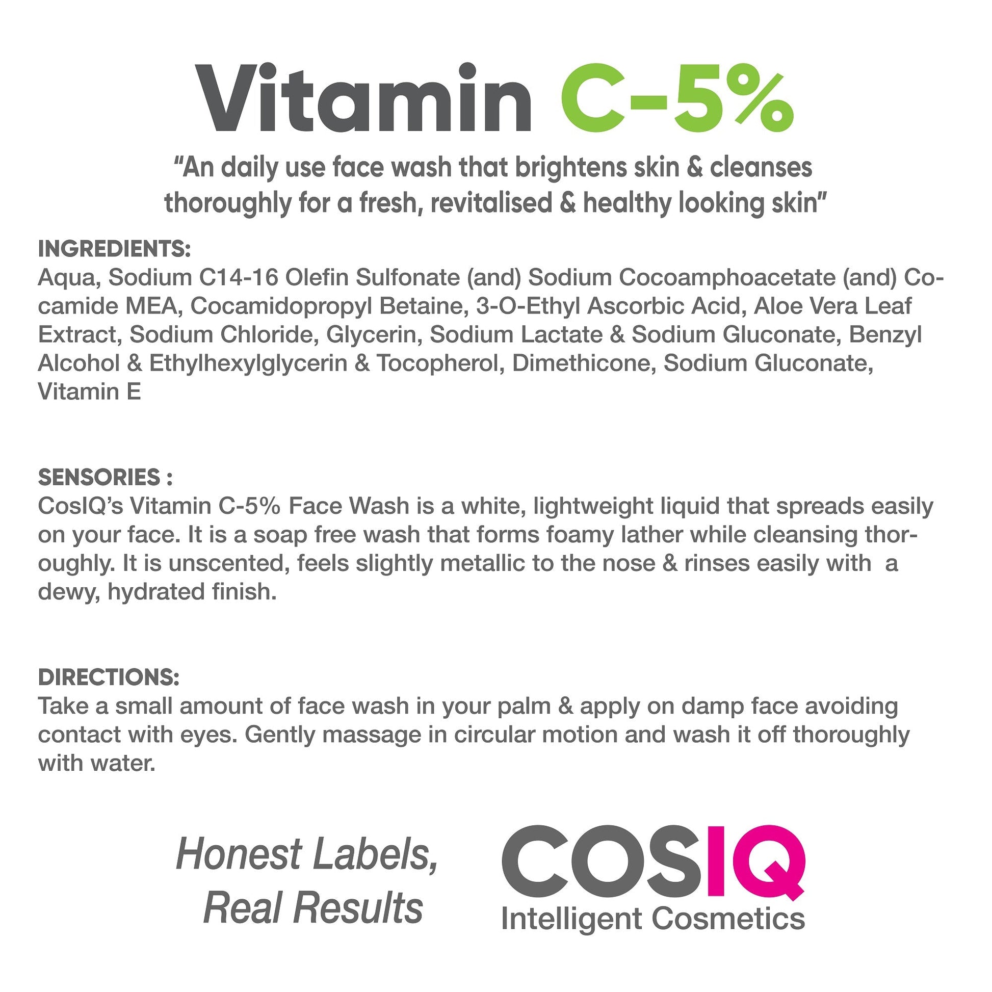 5 % Vitamin C Face Wash - 100 ml - CosIQ