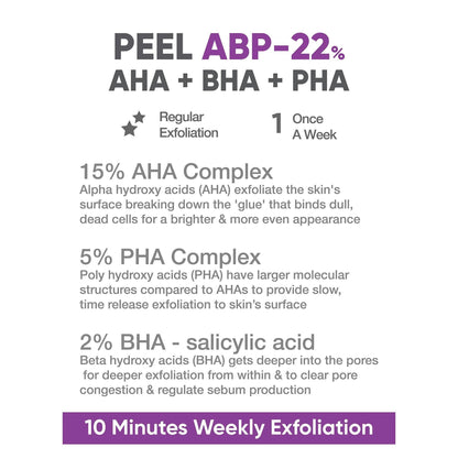 ABP-22% Weekly Exfoliating Peeling Solution, 30ml - CosIQ