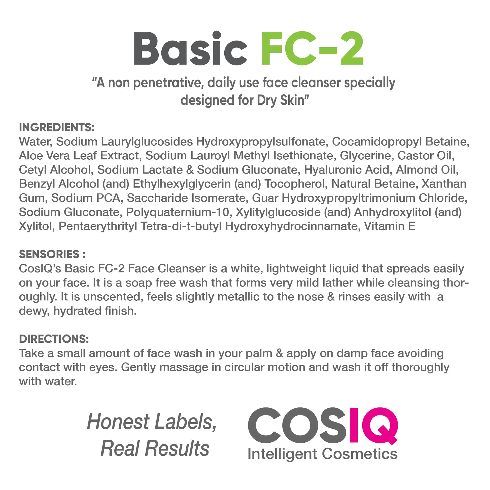 FC-2 Basic Face Cleanser for Dry Skin, 100ml - CosIQ