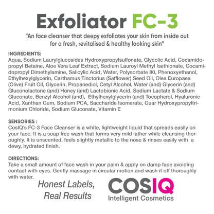 FC-3 Exfoliating Face Cleanser, 100ml - CosIQ