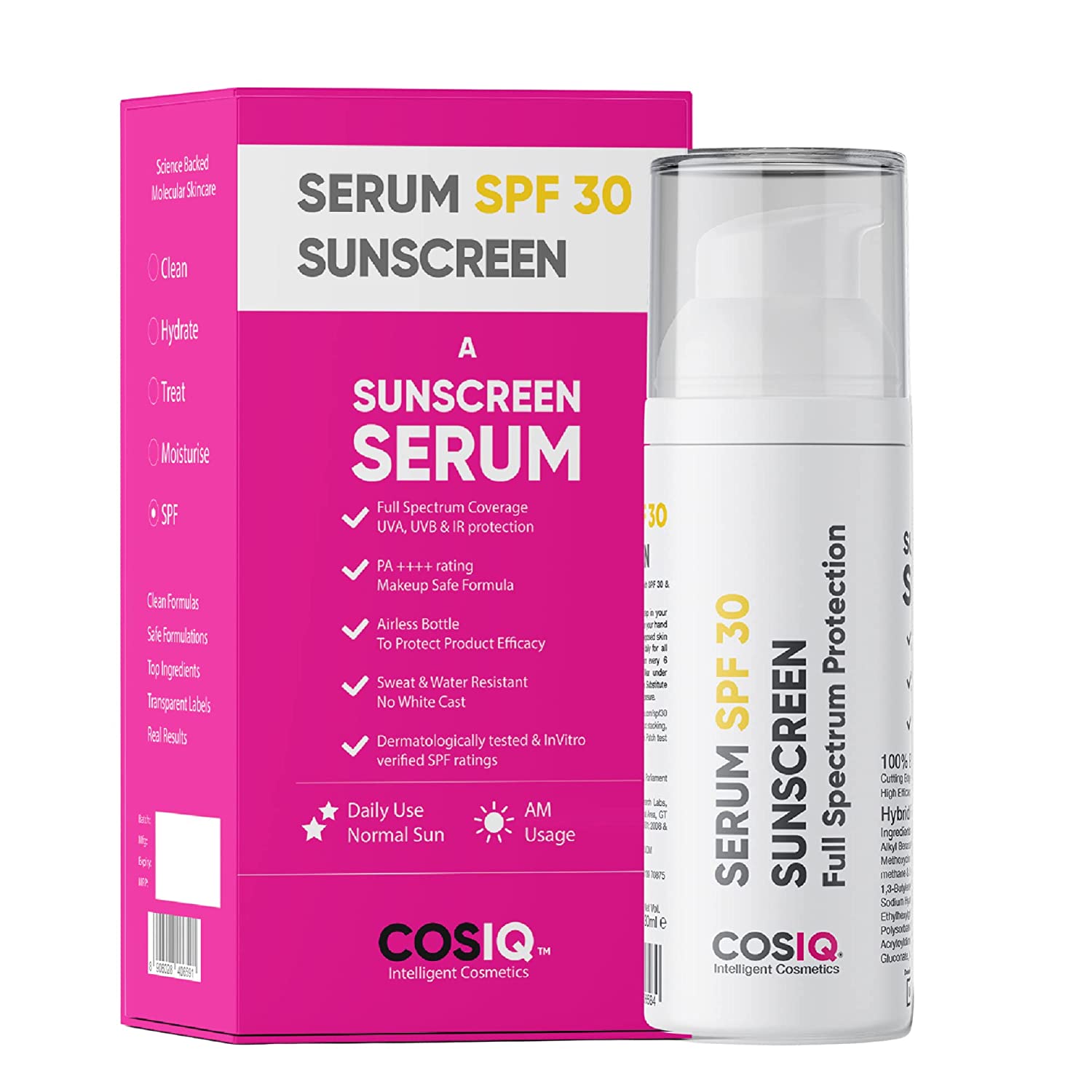 SPF 30 Sunscreen Serum, 30ml - CosIQ
