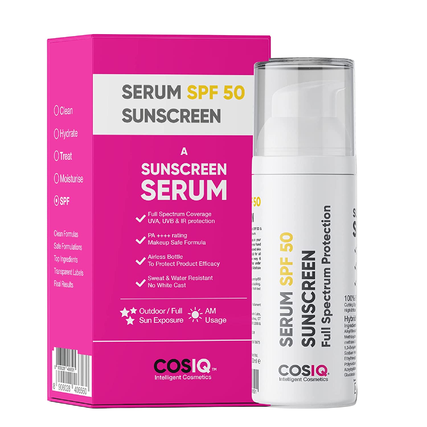 SPF 50 Sunscreen Serum, 30ml - CosIQ