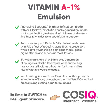 Vitamin A-1% Granactive Retinoid Emulsion, 30ml - CosIQ