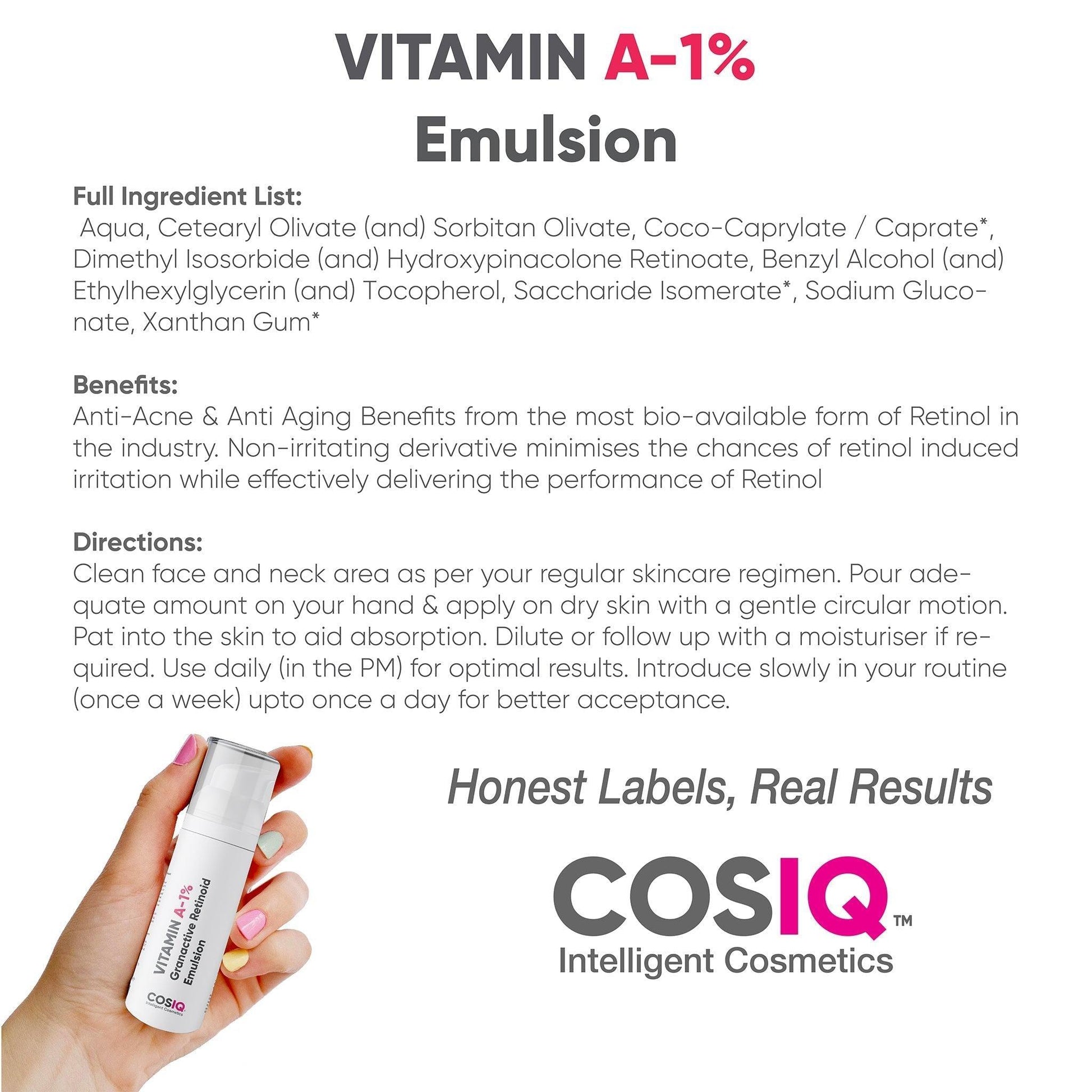 Vitamin A-1% Granactive Retinoid Emulsion, 30ml - CosIQ